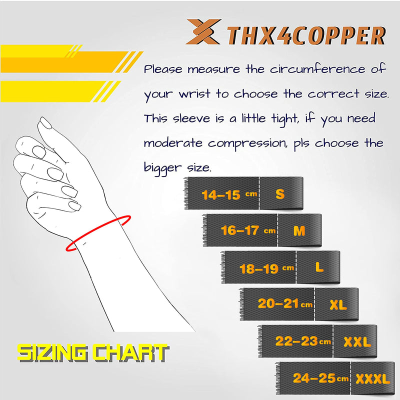 [Australia] - THX4COPPER Compression Wrist Sleeve - Copper Infused Wrist Support for Men &Women-Improve Circulation and Recovery(1 Pair) Medium (2 Count) Black 