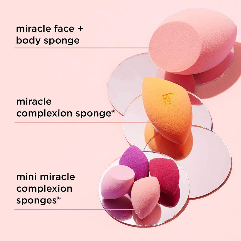 [Australia] - Real Techniques Mini Miracle Complexion Sponge Makeup Blender, Set of 4 Beauty Sponges 