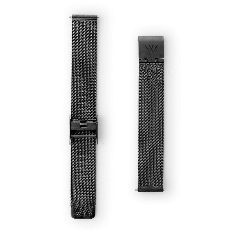 [Australia] - Wristology Metal Mesh Watch Band - Quick Release Milanese Stainless Steel Easy Change Mens Womens Strap - Choose Color and Finish 14 Black Mesh 