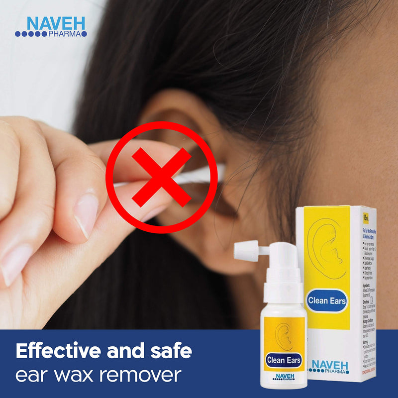 [Australia] - Naveh Pharma CleanEars Earwax Removal Kit Spray Ear Wax Softener Ear Candles Cleaner Ear Irrigation and Wax Dissolution – All-Natural Patented Formula – Nonirritant – for Kids and Adults (0.5 Fl Oz) 0.5 Fl Oz 