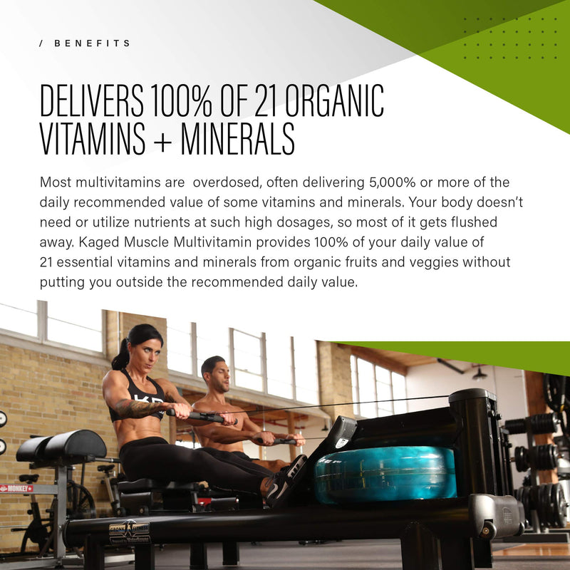 [Australia] - Whole Foods Multivitamin, Kaged Muscle Multivitamin Made with Organic Fruits & Veggies, Plant Based Vegan Multivitamin for Women and Men with Vitamin C, Vitamin D, Vitamin E, Vitamin B12, 60 Count 