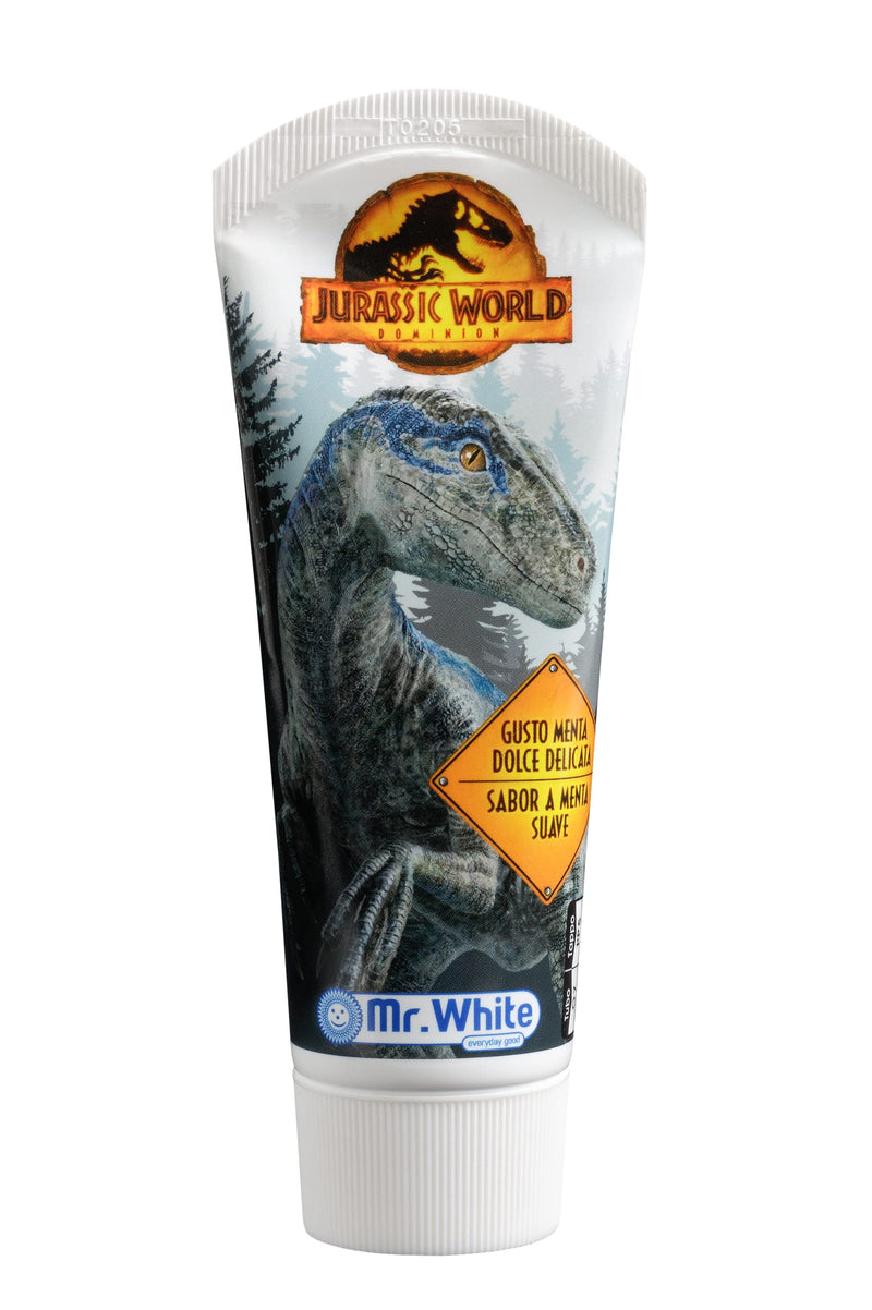 [Australia] - Mr.White Jurassic World Toothpaste for Children 75ml - with Fluoride - Simply Mint Flavour Toothpaste – Suitable from 3+ Years 