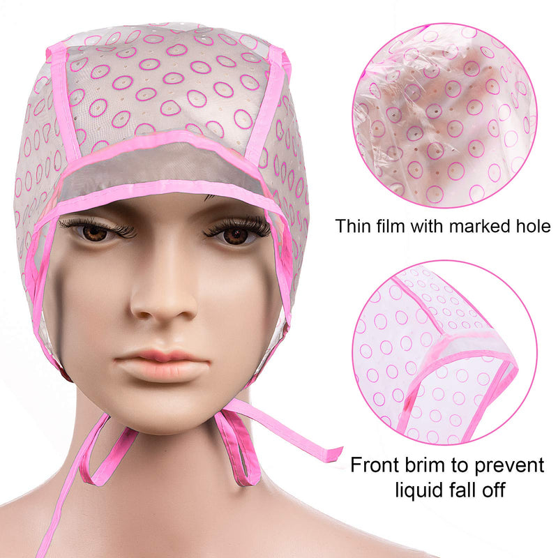 [Australia] - Hair Highlighting Cap Disposable Tipping Cap with hair colouring Brush and Hooks for Women Hair Dyeing (Pink) Pink 