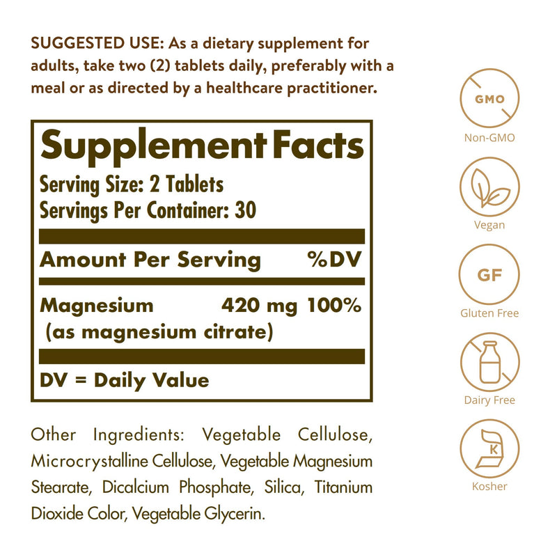 [Australia] - Solgar, Magnesium Citrate 60 Tabletss Prop 65 