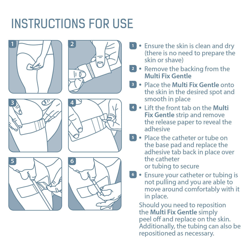 [Australia] - Multi Fix Gentle – Catheter/Medical Adhesive Tubing Securement, Re-Adhesive with Silicone Technology, Friendly on The Skin Catheter Adhesive for use with Urinary Incontinence Products (Large) L (Pack of 10) 