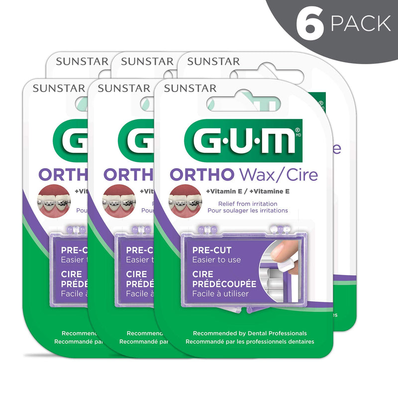 [Australia] - GUM - 10070942007235 Orthodontic Wax with Vitamin E and Aloe Vera (Pack of 6) Unflavored 6 ct 