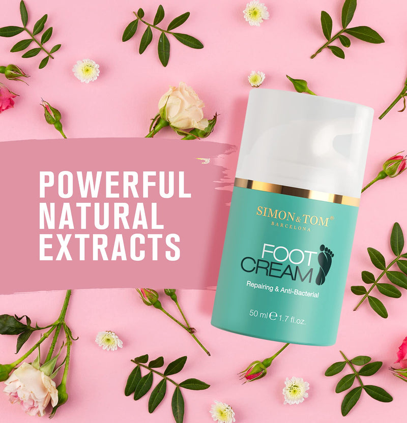 [Australia] - Simon&Tom Foot Cream 50ml - Moisturizing and Regenerating - Repairs dry skin and cracked heels - With Argan Oil, Tea Tree Oil and Mint - Made in Spain 