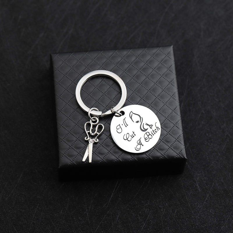 [Australia] - TGBJE Funny Hair Stylist Gift I’ll Cut A Bitch Scissors Keychain Hairdresser Gift Cosmetology Graduation Gift Cut A Bitch 