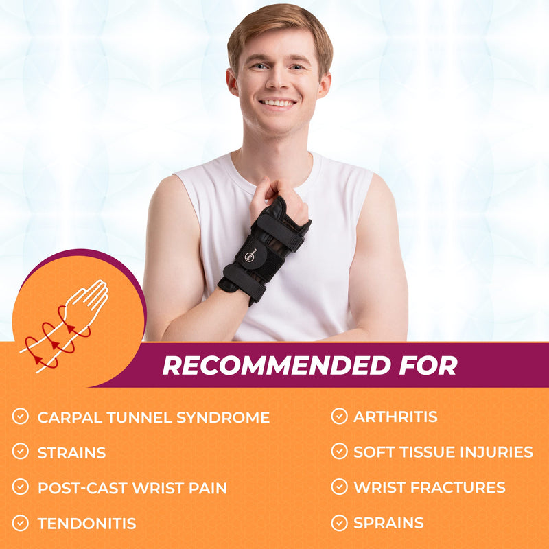 [Australia] - SNUG360 Wrist Support Brace - Breathable & Lightweight Wrist Brace for Carpal Tunnel, Tendonitis, Arthritis, Sprain & Fracture, Removable Aluminum Splint for Wrist Support, One Size Fits Most 