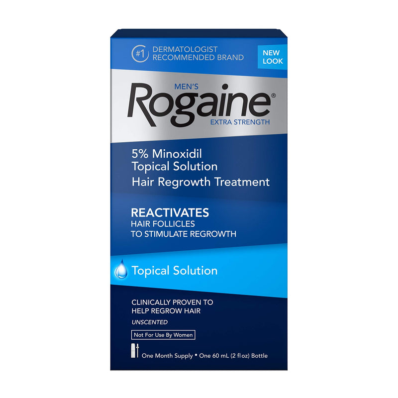 [Australia] - Men's Rogaine Extra Strength 5% Minoxidil Topical Solution for Hair Loss and Hair Regrowth, Topical Treatment for Thinning Hair, 1-Month Supply 1- Month Supply 