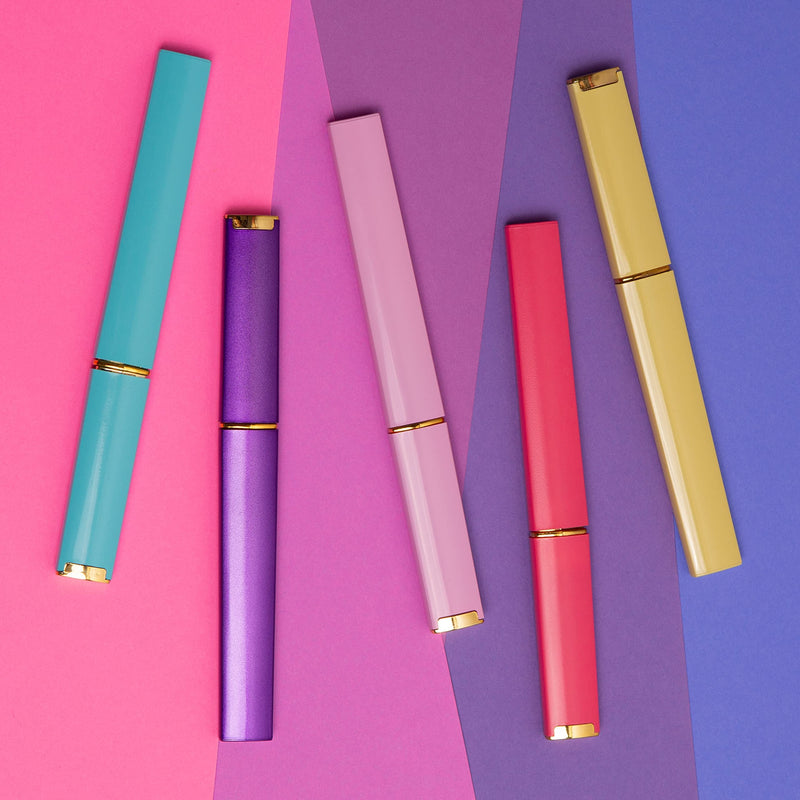 [Australia] - 5-Piece Glass Nail File Set with Hard Cases, Professional Manicure Glass Fingernail Files, Gently Shape Nails with Expert Precision & Enjoy a Smooth Finish - Bona Fide Beauty Premium Czech Glass Tealpurpleyellow 