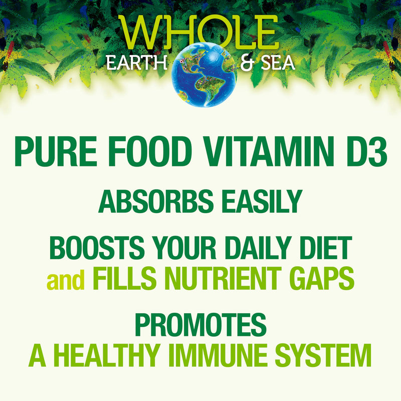 [Australia] - Whole Earth & Sea from Natural Factors, Vitamin D3 1000 IU (25 mcg), Whole Food Supplement, Vegan, 90 Capsules 