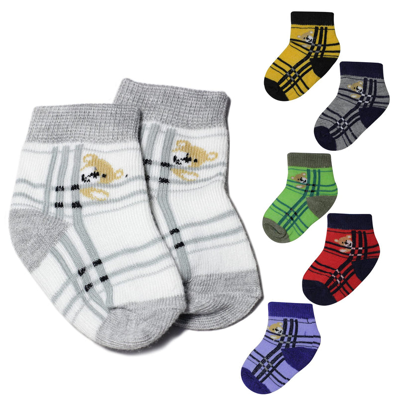 [Australia] - LINLIN FAN 12-Pack Newborn Baby Infant & Toddler Boys Socks, 0-12Months 0-6 Months Assorted Color 1 