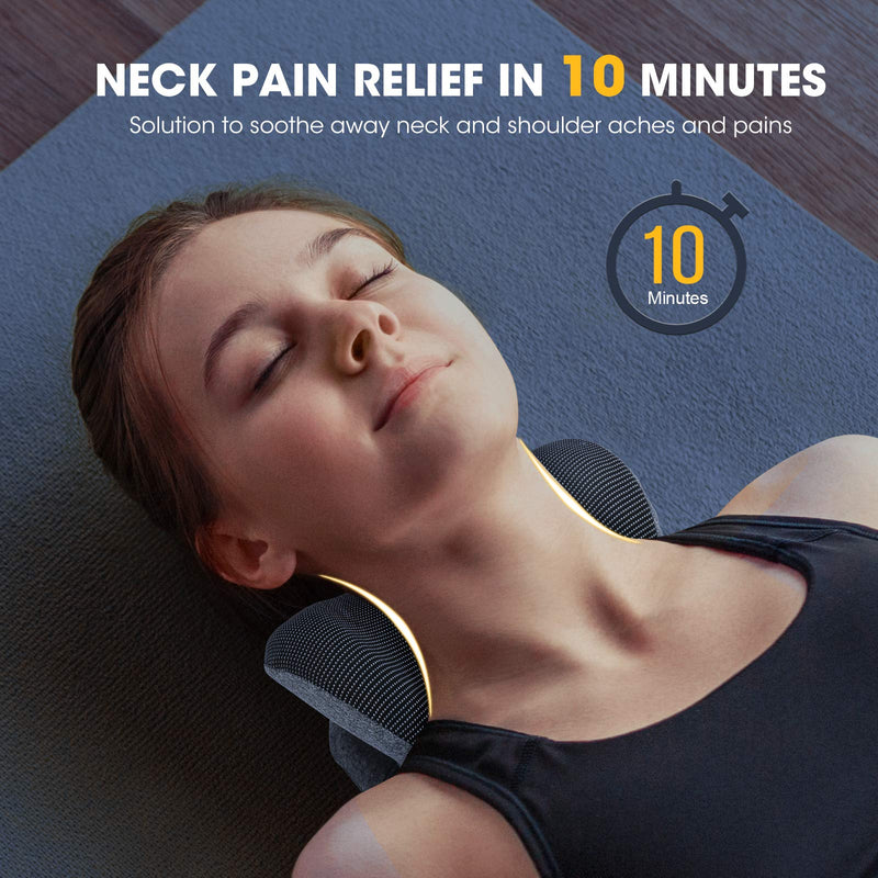 [Australia] - ZAMAT Neck and Shoulder Relaxer with Magnetic Therapy Pillowcase, Neck Stretcher Chiropractic Pillows for Pain Relief, Cervical Traction Device for Relieve TMJ Headache Muscle Tension Spine Alignment Grey 