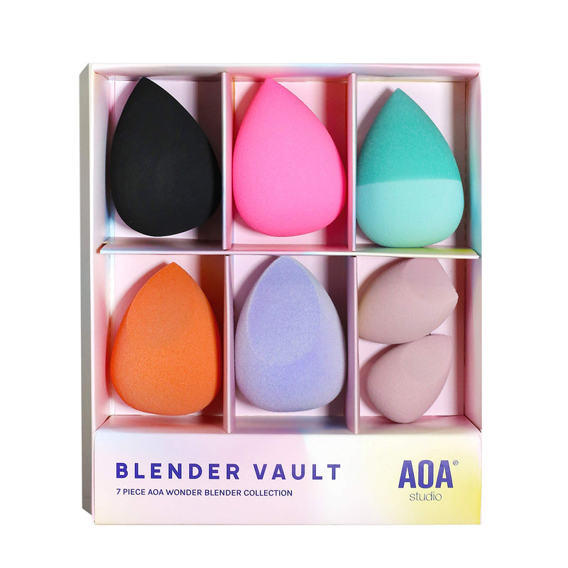 [Australia] - AOA Studio Beauty Makeup Sponge Blender Multiple Combo Set for Gift Makeup Blender Latex Free and High Definition set of 7 For Powder Cream and Liquid 