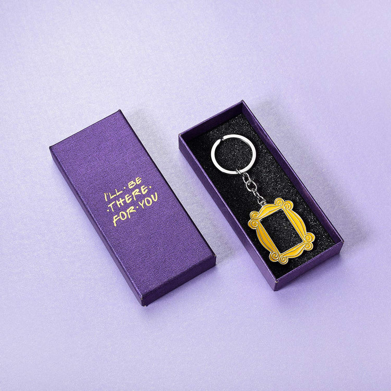 [Australia] - HomeWelt Frame Yellow Peephole Handmade Door Frame As Seen on Monica's Door Keychain, Great Present for Friends Fan! (Metal), Purple, Medium 