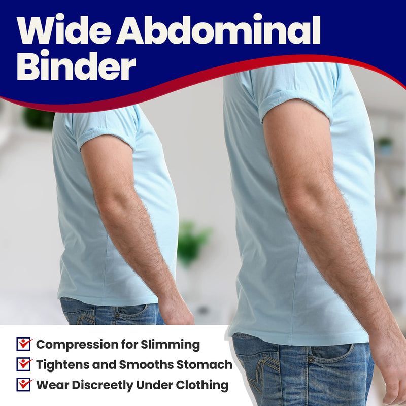 [Australia] - Wide Abdominal Binder Belly Wrap – Plus Size Postpartum Tummy Tuck Belt Provides Slimming Bariatric Stomach Compression or to Help Hernia or Post Surgery Healing & Support (LAR XL Stomach 36” to 46”) L/XL (36" to 46") 