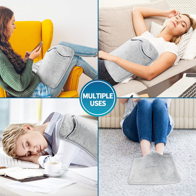 [Australia] - Cuplu 40x40 Electric Foot Warmer, Auto Shut Off - Washable Electric Feet with 6 Heat Levels 4 Timers, Warmer Fast Heating Pad Cushion for Foot, Back and Full Body for Women Men(Gray) 