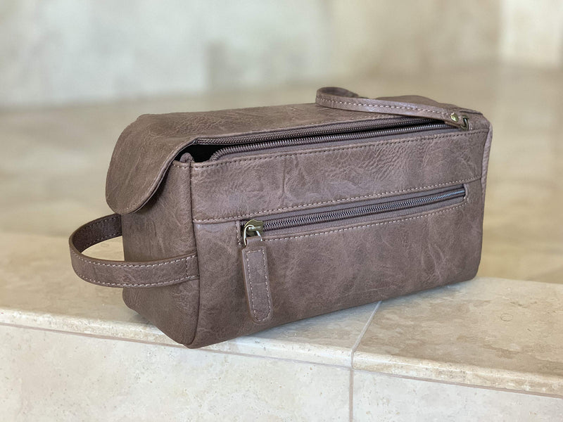 [Australia] - Calissimo Travel Tote Bag - Double Zipper Dopp Kit - Shaving Kit. Large Capacity Toiletry Bag 