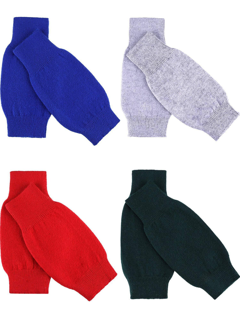 [Australia] - 4 Pairs Cashmere Feel Fingerless Gloves with Thumb Hole Warm Gloves for Women and Men, Color Set 2, 7.5 x 3.5 inches 