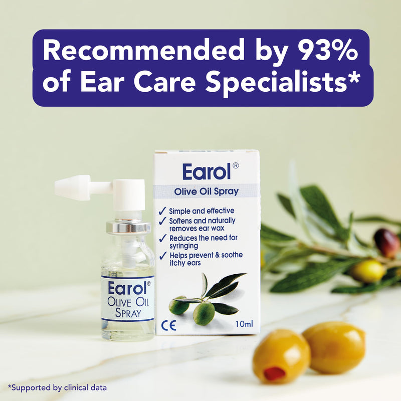 [Australia] - Earol | Olive Oil Ear Wax Removal Spray | Clinically Proven | Reduces Need for Syringing | Metered Dose | 1 Pack of 10ml Oil Spray Bottle 