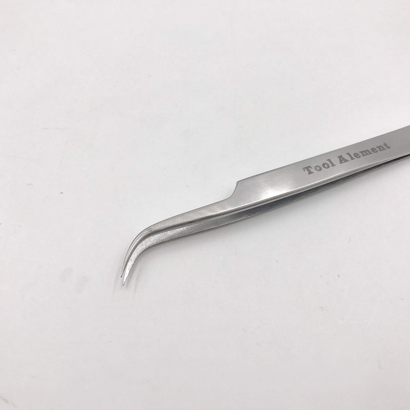 [Australia] - Tool Alement Canadian Stainless Steel 12cm Strong Curve Eyelash Tweezers M-PK12-6003 