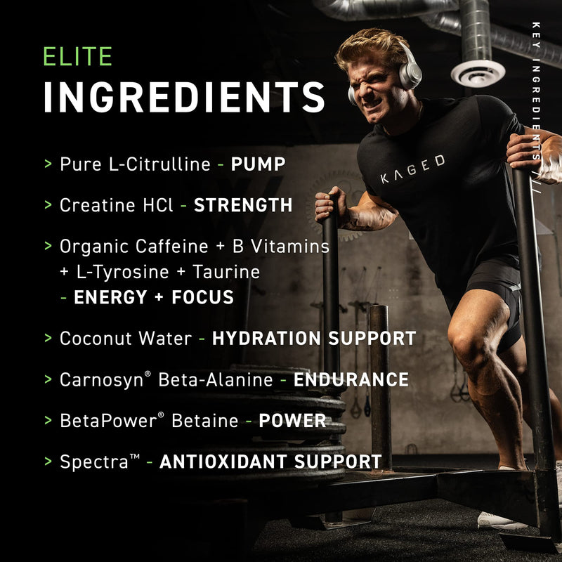 [Australia] - Pre Workout Powder; KAGED MUSCLE Preworkout for Men & Pre Workout Women, Delivers Intense Workout Energy, Focus & Pumps; Supplements, Berry Blast, Natural Flavors 