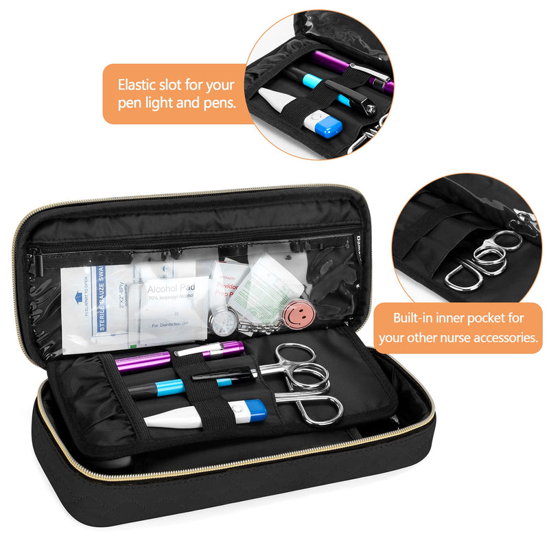 [Australia] - Damero Protective Stethoscope Case Compatible with 3M Littmann/ADC/Omron Stethoscope, Stethoscope Carrying Bag Travel Case for Nurse Accessories, Black 