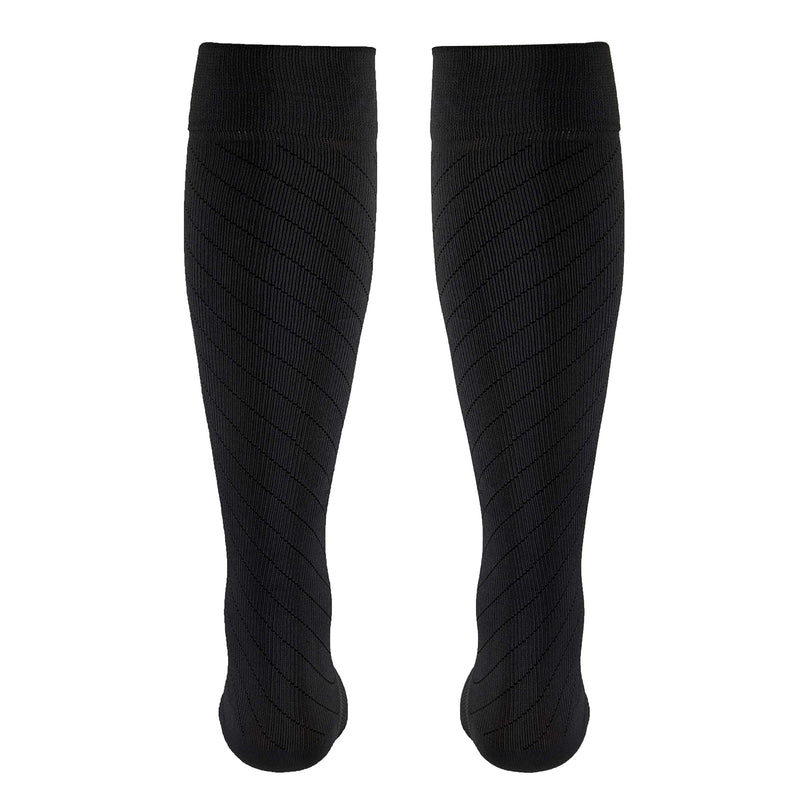 [Australia] - Truform Travel Compression Socks for Men and Women, 15-20 Knee High Over Calf Length, Charcoal, Large 