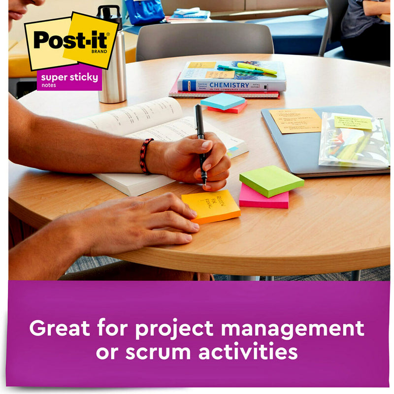 [Australia] - Post-it Super Sticky Notes, 3x3 in, 3 Pads, 2x the Sticking Power, Bright Colors (Orange, Pink, Green), Recyclable (3321-SSAU) 