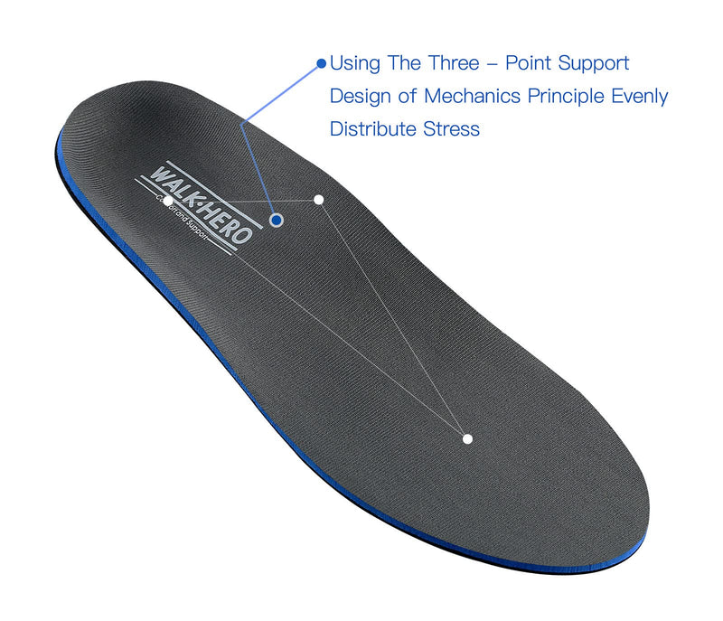 [Australia] - Plantar Fasciitis Feet Insoles Arch Supports Orthotics Inserts for Flat Feet, High Arch, Foot Pain Mens 13 - 13 1/2 Gray 