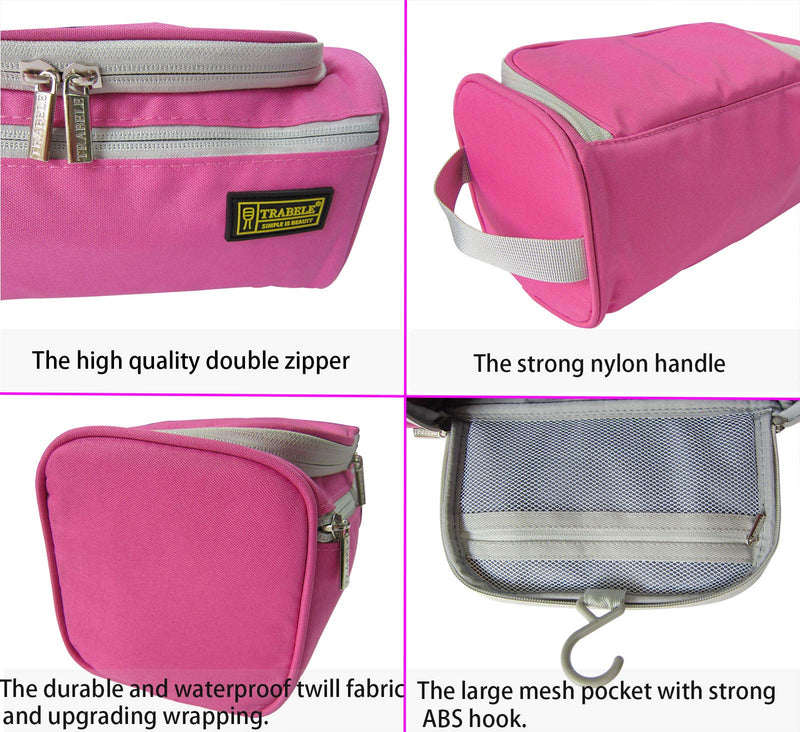 [Australia] - Bellcon Makeup Organizer for Travel Toiletry Bag for Women Pink Makeup Bag for Girls Hanging Cosmetics Organizer for Teen Girls Portable Toiletry Kit , Pink 