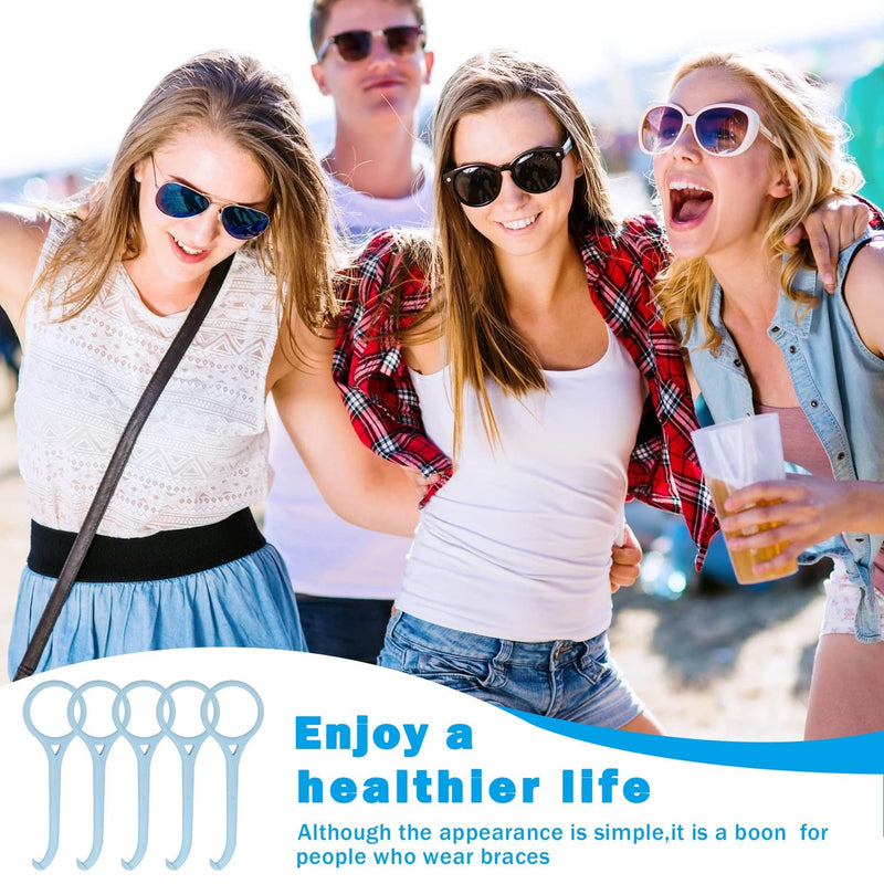 [Australia] - 5 Pcs Aligner Removal Tool, Invisible Tooth Removal Aligner Chewies and Removal Tool Kits, Braces Tooth Hook for Oral Care (Blue) 