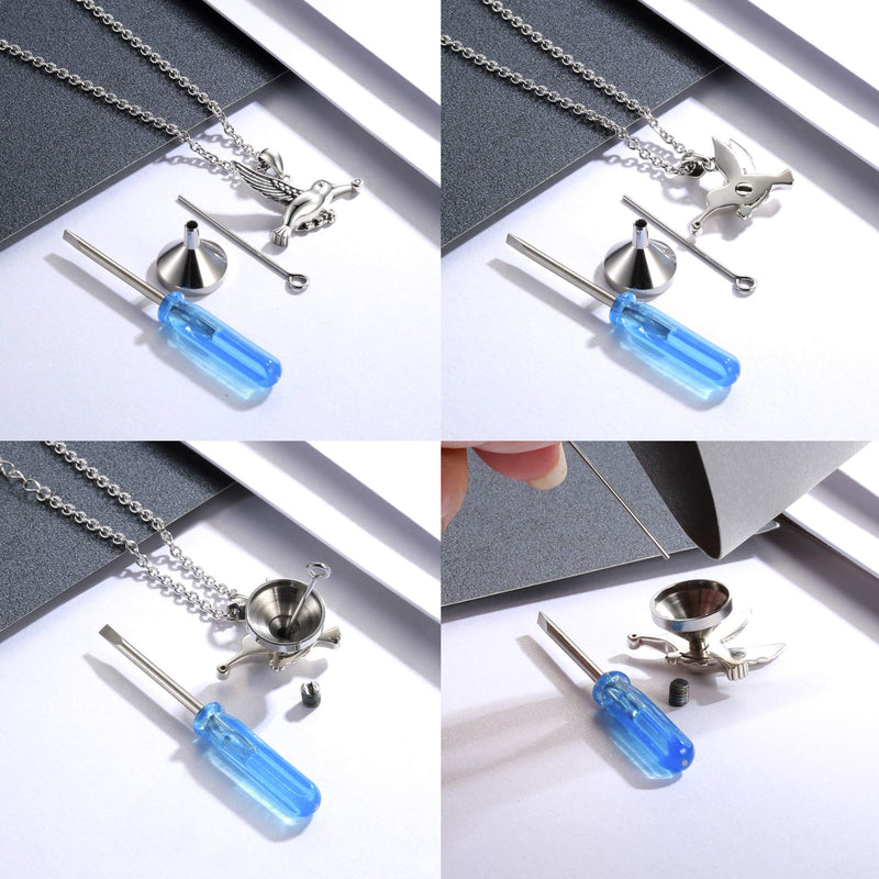 [Australia] - Cremation Grandmum Jewelry for Ashes Memorial Urn Necklace Sterling Silver Hummingbird Pendant Keepsake as a Memorial Always in My Heart Memory Necklace Gift 