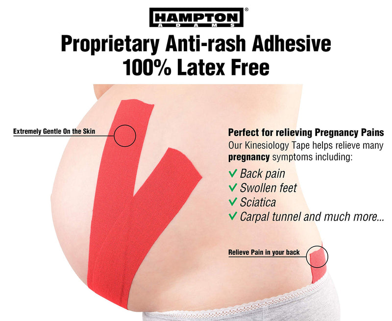 [Australia] - (2 Pack) Kinesiology Tape for Physical Therapy Sports Athletes – Latex Free Elastic, 16ft Water Resistant Kinetic Uncut Kinesiology Tape for Knee Pain, Elbow & Shoulder Muscle - Red 2 Count (Pack of 1) 