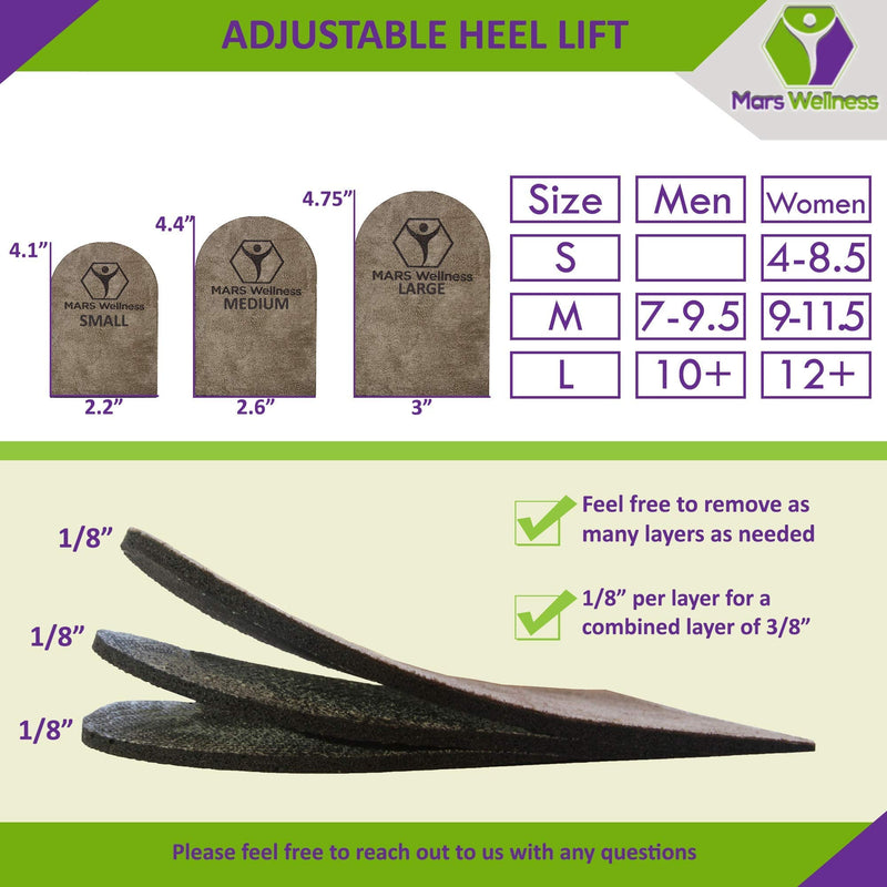 [Australia] - Premium Adjustable Orthopedic Heel Lift for Heel Pain and Leg Length Discrepancies - Medium Pack of 2 Medium (Pack of 2) 
