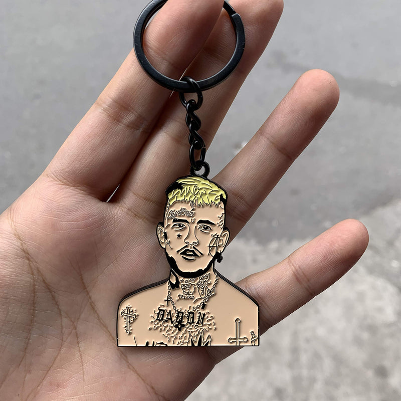 [Australia] - TripleHub Lil Peep Keychain Remembering Legendary Rapper Commemorative Gift for Lil Fans 