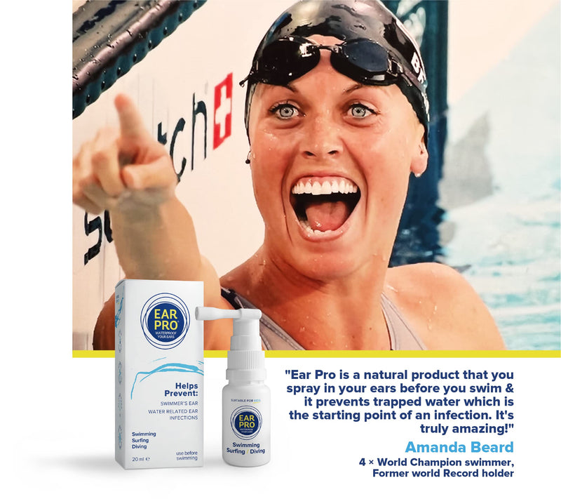 [Australia] - Ear Pro All Natural Swimmer Ear Spray for Kids and Adults - Safe and Easy to Use Ear Protection Spray Helps Prevent Trapped Water, Water Related Ear Problems, and Protect Hearing. 1 Pack - 200 Uses 1 Count (Pack of 1) 