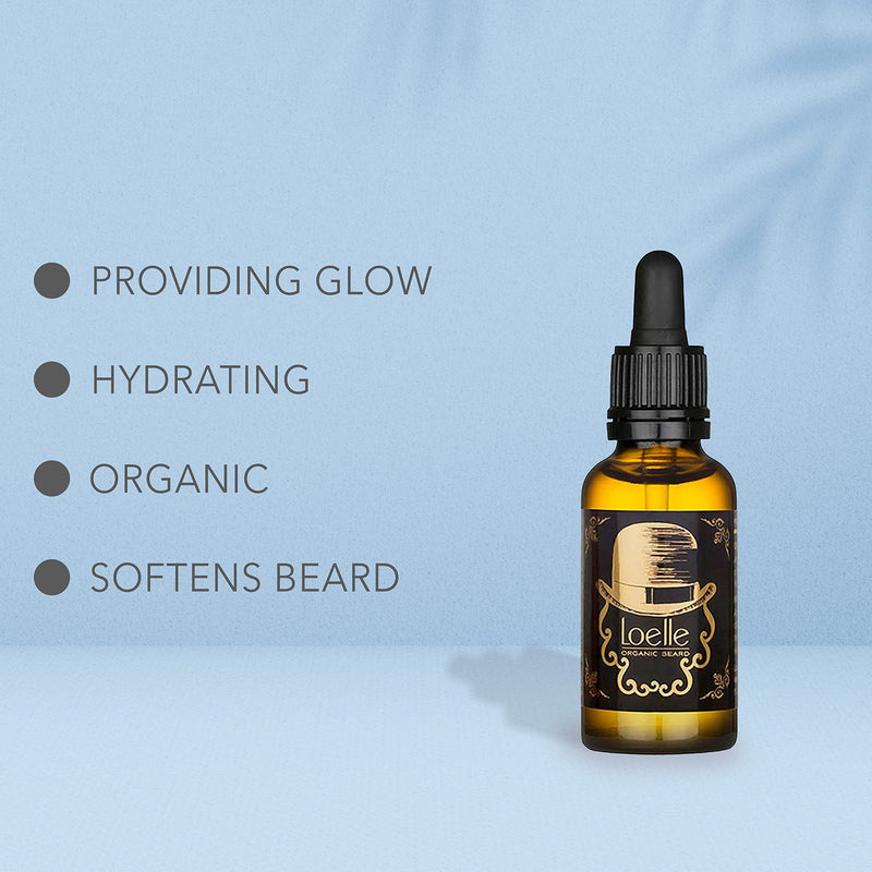 [Australia] - Loelle - 100% Natural Beard Oil for Men - Softening Oil for Men’s Beards with Argan and Jojoba Oil – Delightfully Scented - Made in Morocco, Peru and Italy (30ml) 