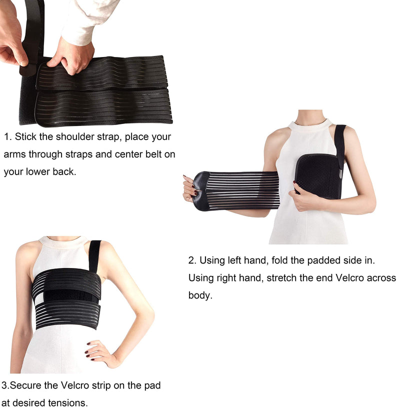 [Australia] - Solmyr Rib Brace Broken Rib Belt, Rib Support Brace Chest Binder for Men and Women, Breathable Chest Wrap Belt for Sore or Bruised Ribs Support, Sternum Injuries, Dislocated Ribs Protection, Pulled Muscle Pain（M 29" to 38"） Medium 