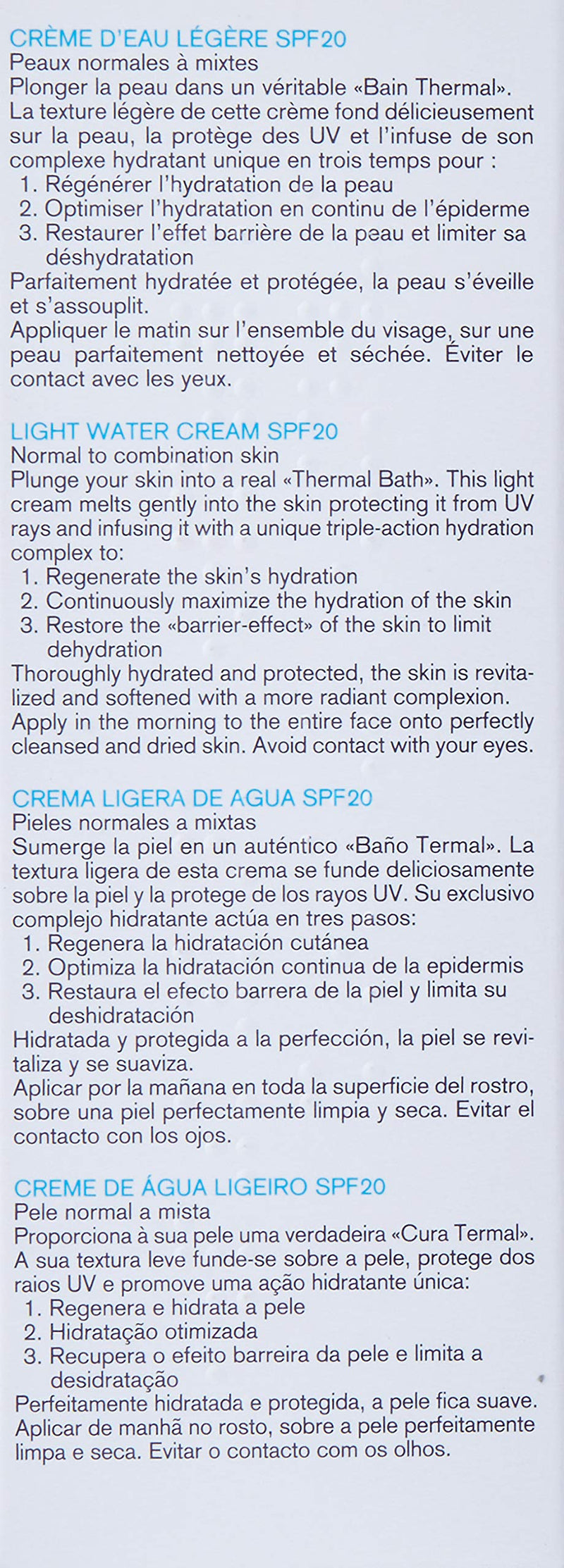 [Australia] - Uriage Eau Thermale Light Water Cream 40ml SPF 20 