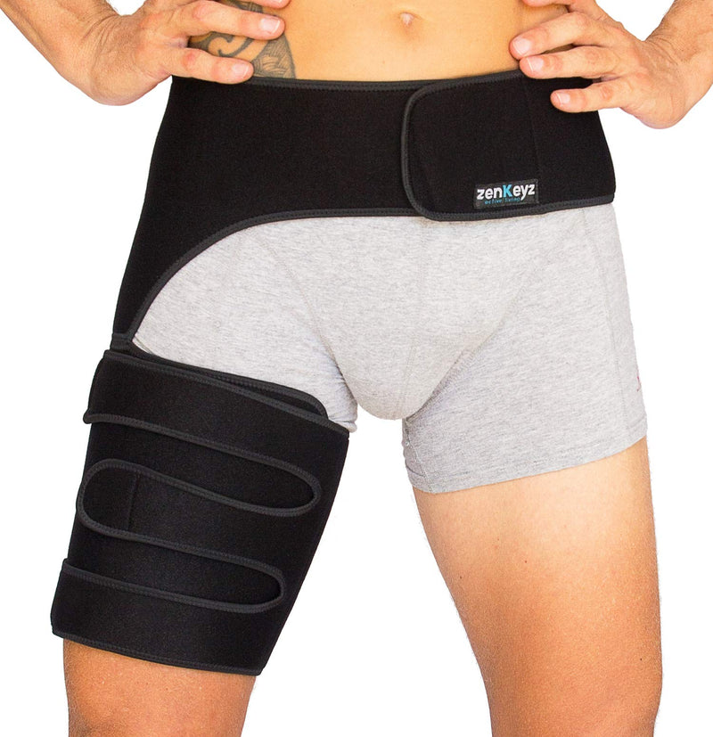 [Australia] - Copper Compression Hip Brace Sciatica - Groin Wrap for Pain Relief Thigh Compression Sleeve - Support for Hip Flexor Arthritis for Pulled Muscles-Sciatica Nerve Brace Injury for Men and Women (Right Leg) Copper infused - RIGHT leg 