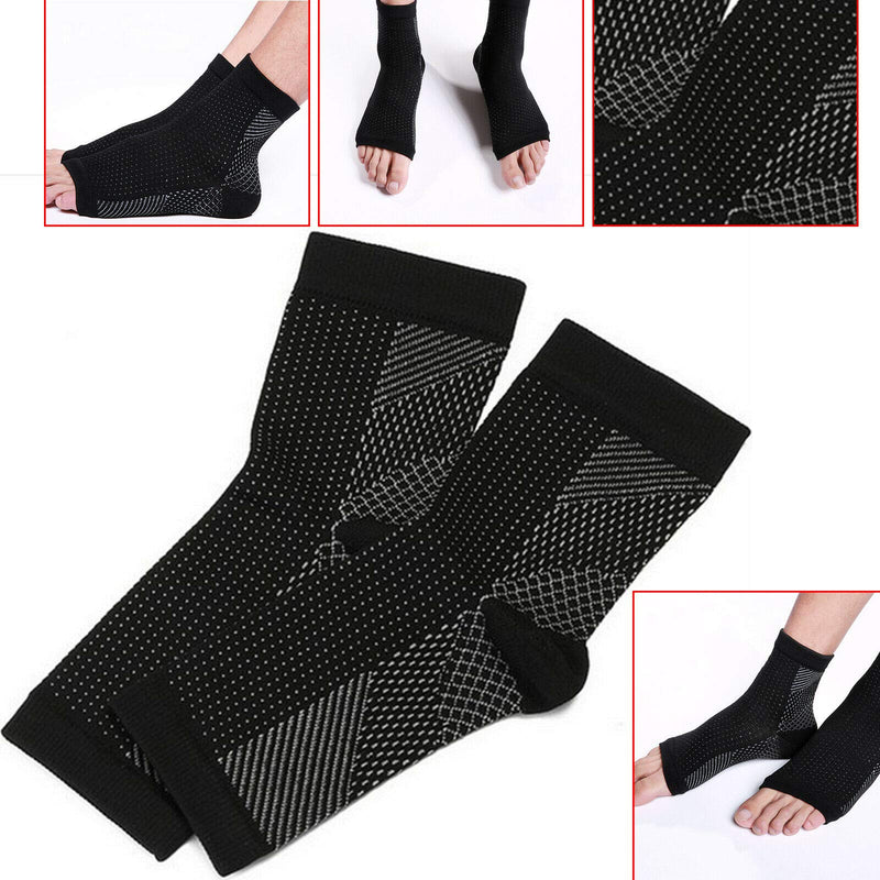 [Australia] - 2 Pcs Ankle Support - Unisex Ankle Brace Support Compression Foot Sleeves for Men, Women - Plantar Fasciitis Socks for Weak Ankles, Pain Relief, Sports L 