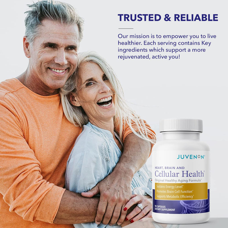 [Australia] - Juvenon Cellular Health Brain Supplement Nootropic Booster for Focus Memory Clarity Energy Advanced Brain Support Supplements for Healthy Aging Men and Women with Acetyl L-Carnitine and Biotin, 90 Capsules 90 Tablets 