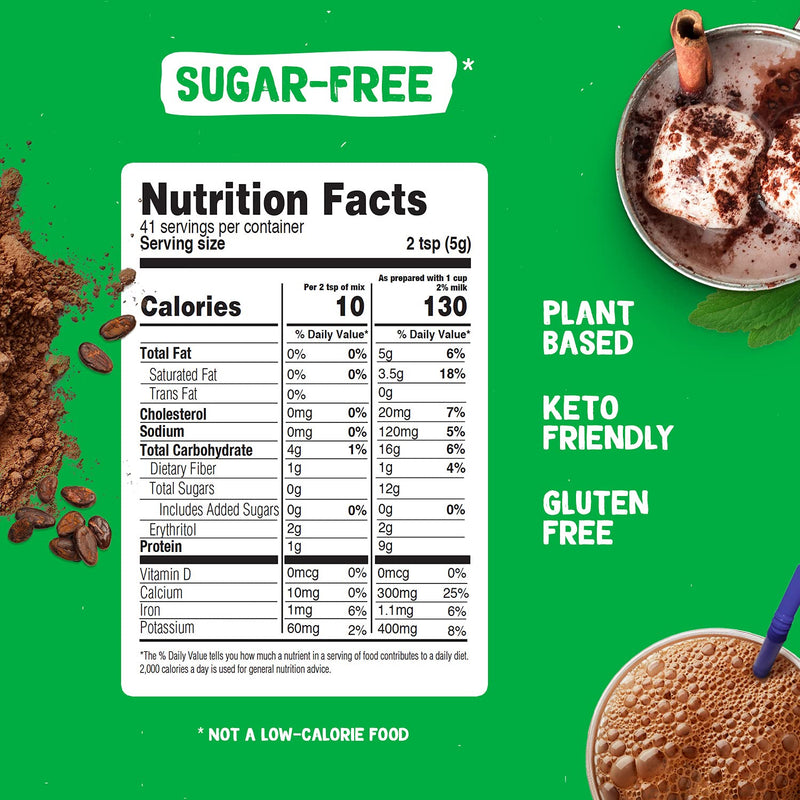 [Australia] - Organic Chocolate Drink Mix with Cocoa by Pyure | Sugar-Free, Keto, 1 Net Carb | 7.23 Ounce 