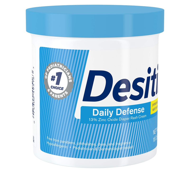 [Australia] - Desitin Daily Defense Baby Diaper Rash Cream with 13% Zinc Oxide, Barrier Cream to Treat, Relieve & Prevent Diaper Rash, Hypoallergenic, Dye-, Phthalate- & Paraben-Free, 16 oz 1 Pound (Pack of 1) 