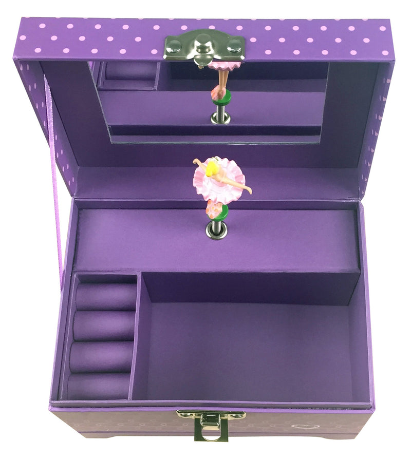 [Australia] - My Tiny Treasures Box Company Ballerina Music Box (Heart Ballerina Music Box - Purple) Heart Ballerina Music Box - Purple 