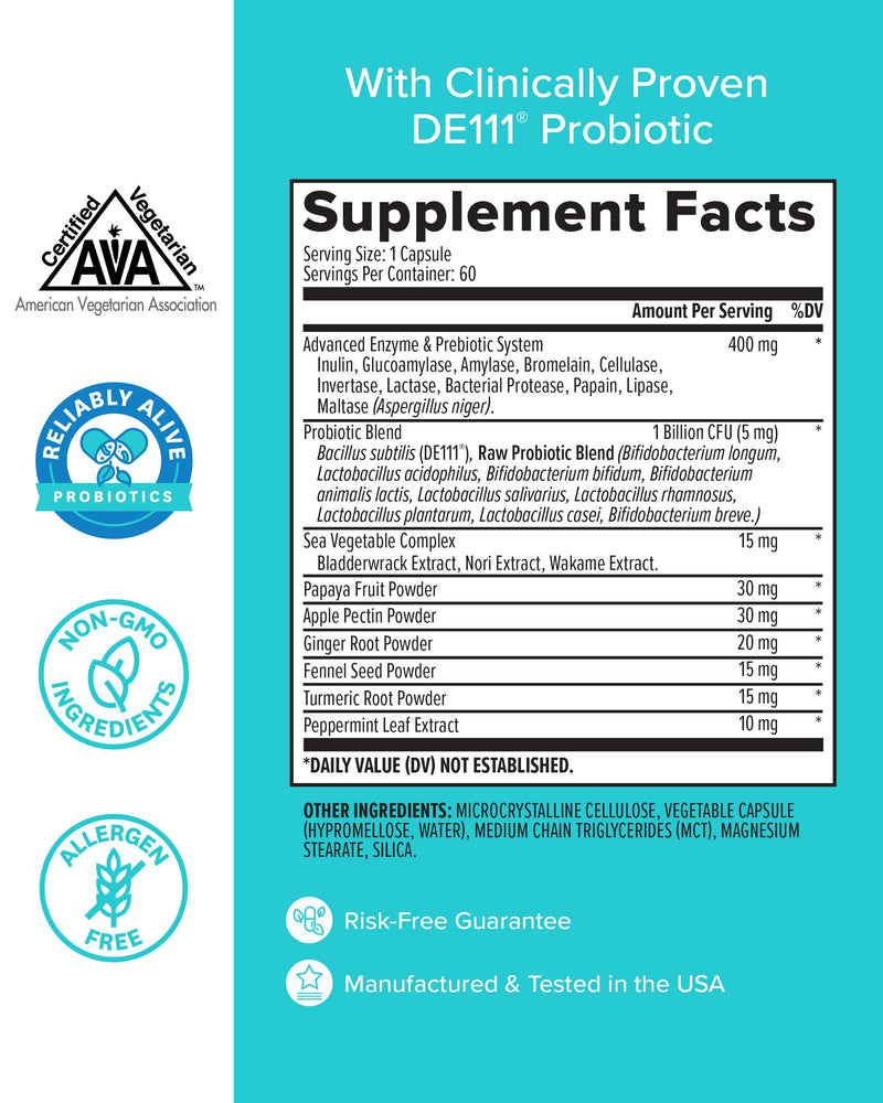 [Australia] - Zenwise Probiotics for Women – Probiotics + Digestive Enzymes for Vaginal Health, Daily Bloating Relief, and Gut Flora Health. Reliably Alive Probiotics for Digestive Health Wellness - 60 Count 60 Capsules 