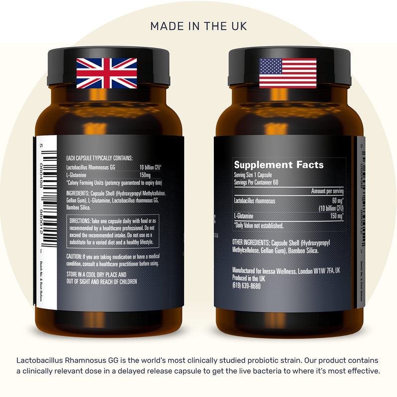 [Australia] - Probiotics Lactobacillus Rhamnosus GG | 60 Daily Vegan Capsules | The Most scientifically Studied Strain Globally, with The Greatest Level of Clinical documentation 