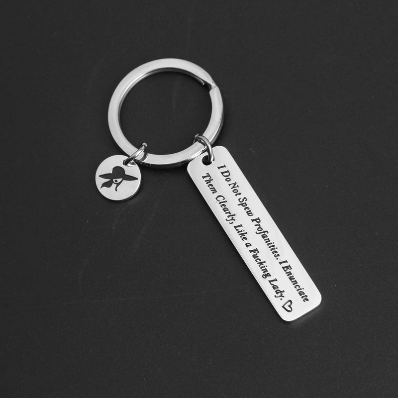 [Australia] - Lywjyb Birdgot Funny Swearing Keychain I Do Not Spew Profanities I Enunciate Them Clearly Like A Fucking Lady Sassy Girl Gift Colleague Gift Coworker Gift 